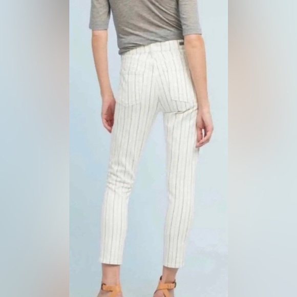 Citizens of Humanity white stripe Rocket Crop High rise ankle skinny jeans 25 XS - Picture 2 of 10